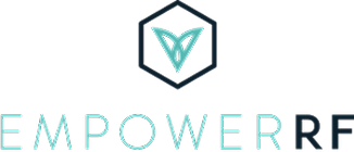 Empower RF logo with stylized design elements.